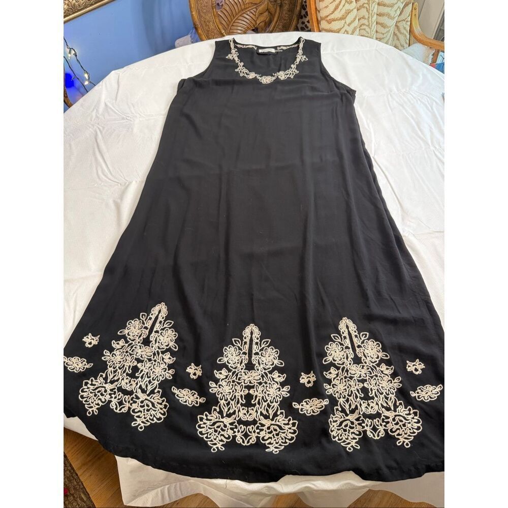 Paparazzi Black White Embroidered Hippie Boho Chic Dress Plus Size 2XL